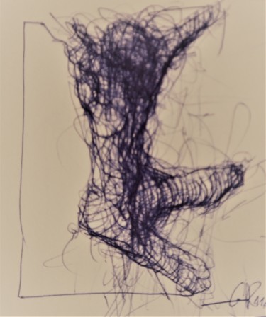 Drawing titled "ecce homo (2)" by Stephan Rodriguez Warnemünde, Original Artwork, Ballpoint pen