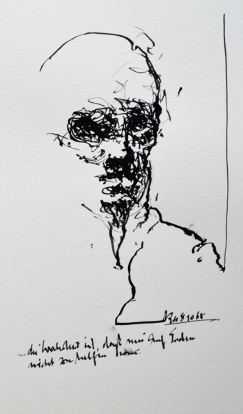Zeichnungen mit dem Titel "Stimmings Krug (1)" von Stephan Rodriguez Warnemünde, Original-Kunstwerk, Tinte