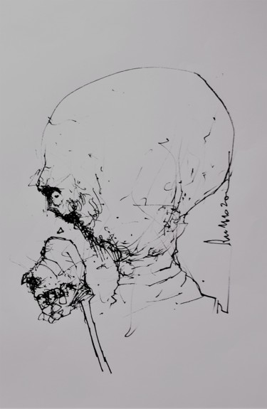 Рисунок под названием "Der Beleidigte (2)" - Stephan Rodriguez Warnemünde, Подлинное произведение искусства, Чернила