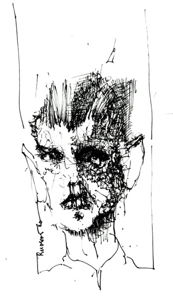 Drawing titled "Tun, als wär man ei…" by Stephan Rodriguez Warnemünde, Original Artwork, Ink