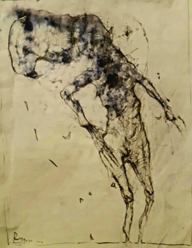 图画 标题为“Ikarus (5)” 由Stephan Rodriguez Warnemünde, 原创艺术品, 铅笔