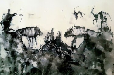 Drawing titled "Pommerland (5)" by Stephan Rodriguez Warnemünde, Original Artwork, Ink