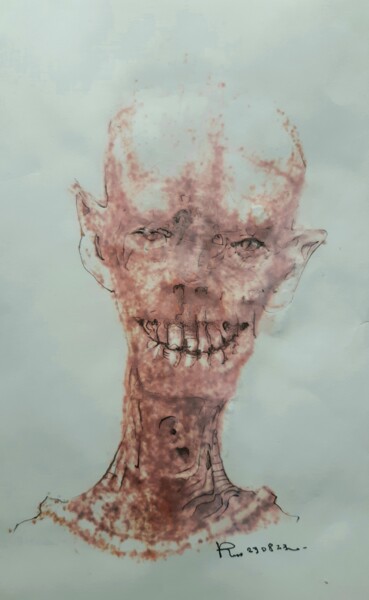 图画 标题为“"Der Tod lächelt un…” 由Stephan Rodriguez Warnemünde, 原创艺术品, 墨