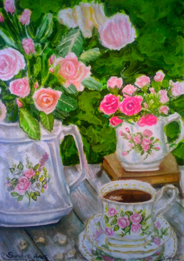 Картина под названием "Still life flower i…" - Watercolor Whisper, Подлинное произведение искусства, Акварель