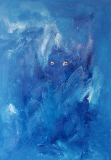 Schilderij getiteld "ins blaue hinein" door Catherine, Origineel Kunstwerk, Olie
