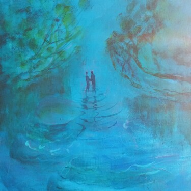 Malarstwo zatytułowany „Jeziorka towarzyszą…” autorstwa Wiesława Dittwald, Oryginalna praca, Akryl