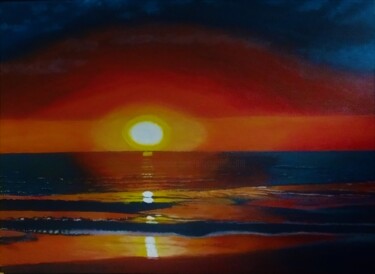 Peinture intitulée "Sunset" par Wiktoria Hel, Œuvre d'art originale, Acrylique