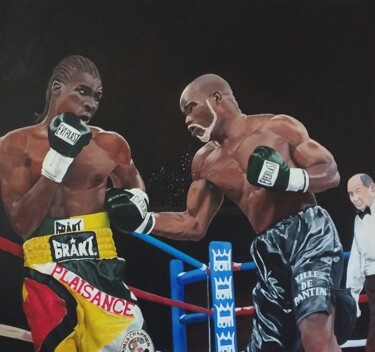 Painting titled "Mormeck J-M. vs Bra…" by Wiktoria Hel, Original Artwork, Acrylic Mounted on Wood Stretcher frame