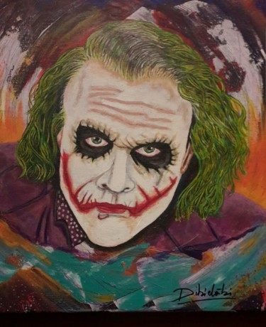 Schilderij getiteld "joker-50x50cm.jpg" door Dibidäbi, Origineel Kunstwerk, Acryl