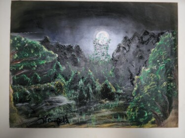 Gravures & estampes intitulée "Moon Painting" par Wiley Coonfield, Œuvre d'art originale, Lithographie