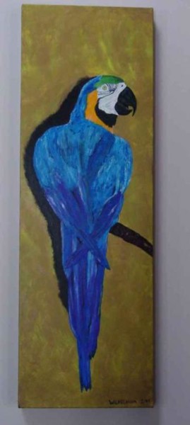 Painting titled "Macaw" by Wilhelmina Mckittrick, Original Artwork, Oil