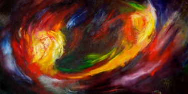 「Nebula 1 (M51)」というタイトルの絵画 Willis Mooreによって, オリジナルのアートワーク, オイル
