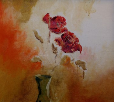 Peinture intitulée "Roses" par Willis Moore, Œuvre d'art originale, Huile