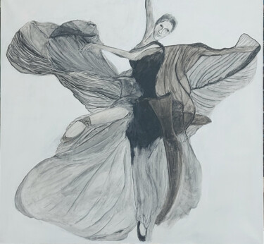 Pintura titulada "Minute Papillon" por William Marcheval, Obra de arte original, Carbón Montado en Bastidor de camilla de ma…