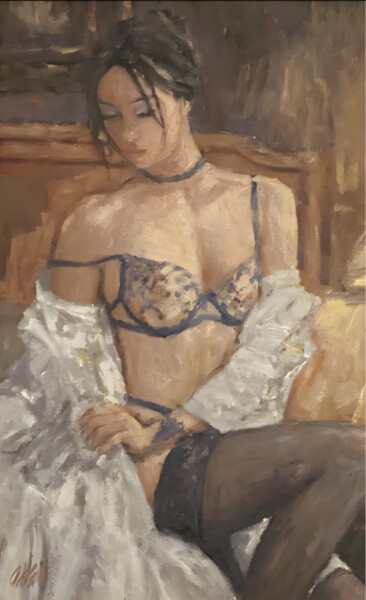 Schilderij getiteld "Time To Rest" door William Oxer F.R.S.A., Origineel Kunstwerk, Olie