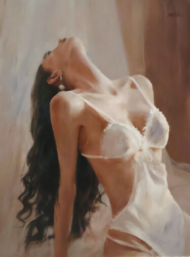 Peinture intitulée "'Awaiting Heaven'" par William Oxer F.R.S.A., Œuvre d'art originale, Huile