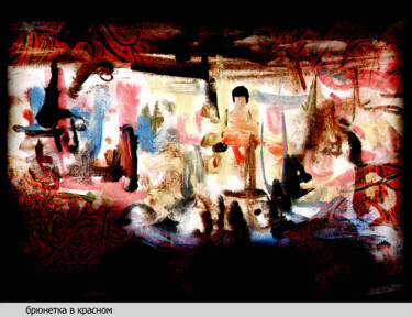 Arte digitale intitolato "брюнетка в красном…" da Dima Wilms, Opera d'arte originale, Lavoro digitale 2D