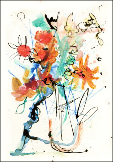 Drawing titled "bouquet 52.jpg" by Dima Wilms, Original Artwork, Acrylic