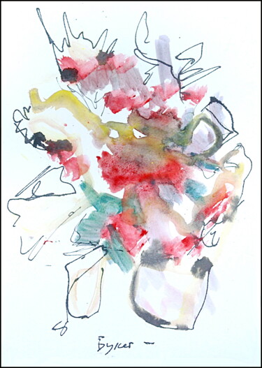 Drawing titled "Bouquet  Букет 8656" by Dima Wilms, Original Artwork, Gouache