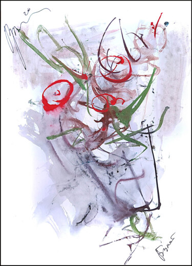 Dessin intitulée "abstract bouquet 46…" par Dima Wilms, Œuvre d'art originale, Aquarelle