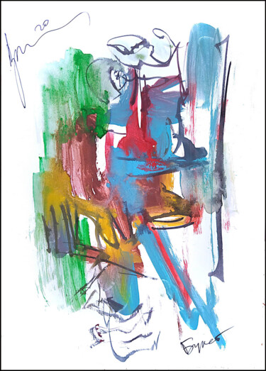Рисунок под названием "abstract bouquet 327" - Dima Wilms, Подлинное произведение искусства, Акварель