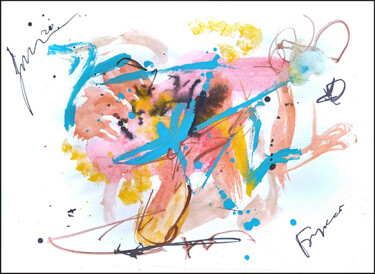 Рисунок под названием "abstract bouquet 87…" - Dima Wilms, Подлинное произведение искусства, Акварель