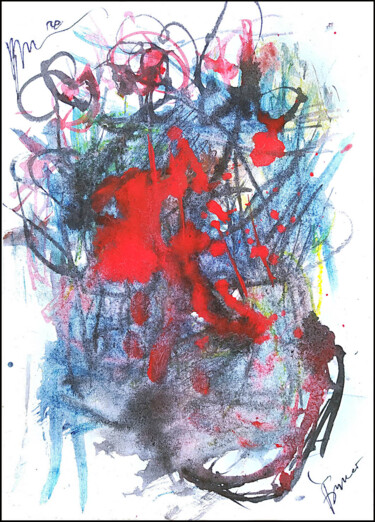 Drawing titled "abstract bouquet 87…" by Dima Wilms, Original Artwork, Gouache