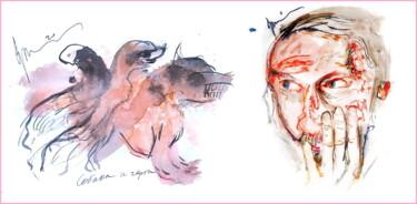 Цифровое искусство под названием "this dog and devils…" - Dima Wilms, Подлинное произведение искусства, Акварель