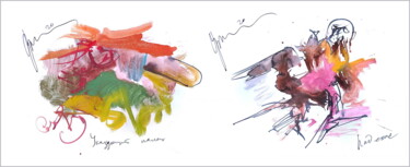 Arts numériques intitulée "pointing finger - f…" par Dima Wilms, Œuvre d'art originale, Aquarelle