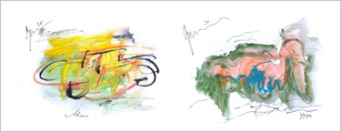 Arte digitale intitolato "the duck is dozing,…" da Dima Wilms, Opera d'arte originale, Acquarello