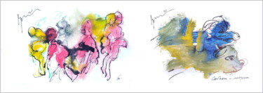 Grafika cyfrowa / sztuka generowana cyfrowo zatytułowany „six flying dogs fle…” autorstwa Dima Wilms, Oryginalna praca, Akwa…