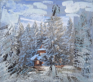 Painting titled "зимой   in winter" by Dima Wilms, Original Artwork, Acrylic