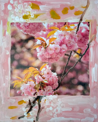 Картина под названием "цветущая ветка  flo…" - Dima Wilms, Подлинное произведение искусства, Акрил