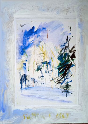 Tekening getiteld "зимой в лесу  in th…" door Dima Wilms, Origineel Kunstwerk, Acryl