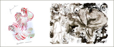 Arts numériques intitulée "забыли про деда с в…" par Dima Wilms, Œuvre d'art originale, Aquarelle