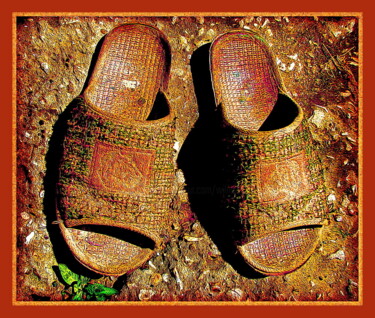 Arte digital titulada "тапочки   slippers…" por Dima Wilms, Obra de arte original, Fotografía manipulada