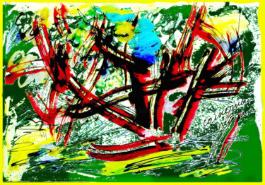 Arte digital titulada "солнечный пейзаж  s…" por Dima Wilms, Obra de arte original, Acuarela