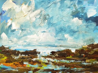 Schilderij getiteld "Brittany coast 14" door Wimvandewege, Origineel Kunstwerk, Acryl