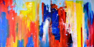 Malarstwo zatytułowany „Abstract summercolo…” autorstwa Wimvandewege, Oryginalna praca, Akryl Zamontowany na Drewniana rama…