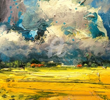 Painting titled "Approaching shower…" by Wimvandewege, Original Artwork, Acrylic