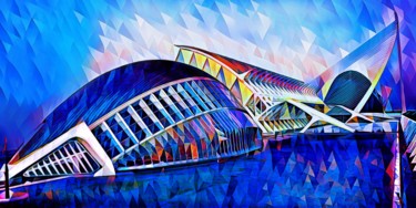 Painting titled "Calatrava, Valencia…" by Wlad Safronow, Original Artwork, Digital Painting