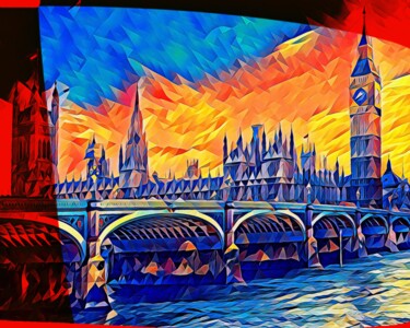 Painting titled "London 5" by Wlad Safronow, Original Artwork, Digital Painting