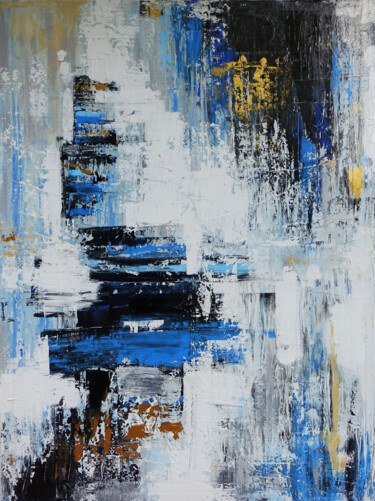 Ζωγραφική με τίτλο "Blue abstract" από Wojciech Bąbski, Αυθεντικά έργα τέχνης, Ακρυλικό