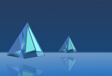 Arte digitale intitolato "Deux pyramides en e…" da Wolf Thiele, Opera d'arte originale, Lavoro digitale 2D