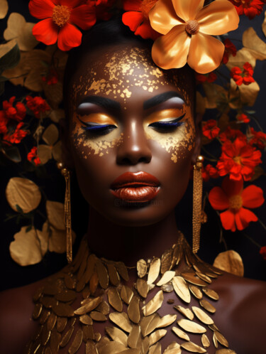 Arte digitale intitolato "Gold Africa" da Wonder Art, Opera d'arte originale, Lavoro digitale 2D