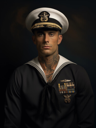 Digitale Kunst mit dem Titel "Navy man" von Wonder Art, Original-Kunstwerk, 2D digitale Arbeit