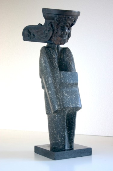 Skulptur mit dem Titel "Angel of Death" von Wojciech Pietranik, Original-Kunstwerk, Stein