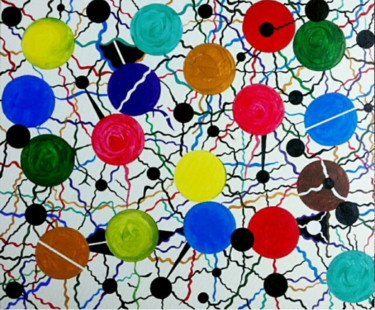 Картина под названием "Neuronas" - Xavier Palacin, Подлинное произведение искусства, Акрил