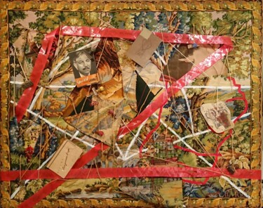 Collages titled "Deportation" by Xavier Debeerst, Original Artwork, Collages Mounted on Wood Stretcher frame