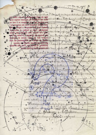 Incisioni, stampe intitolato "Cosmographie #03" da Xavier Debeerst, Opera d'arte originale, Monotipo
